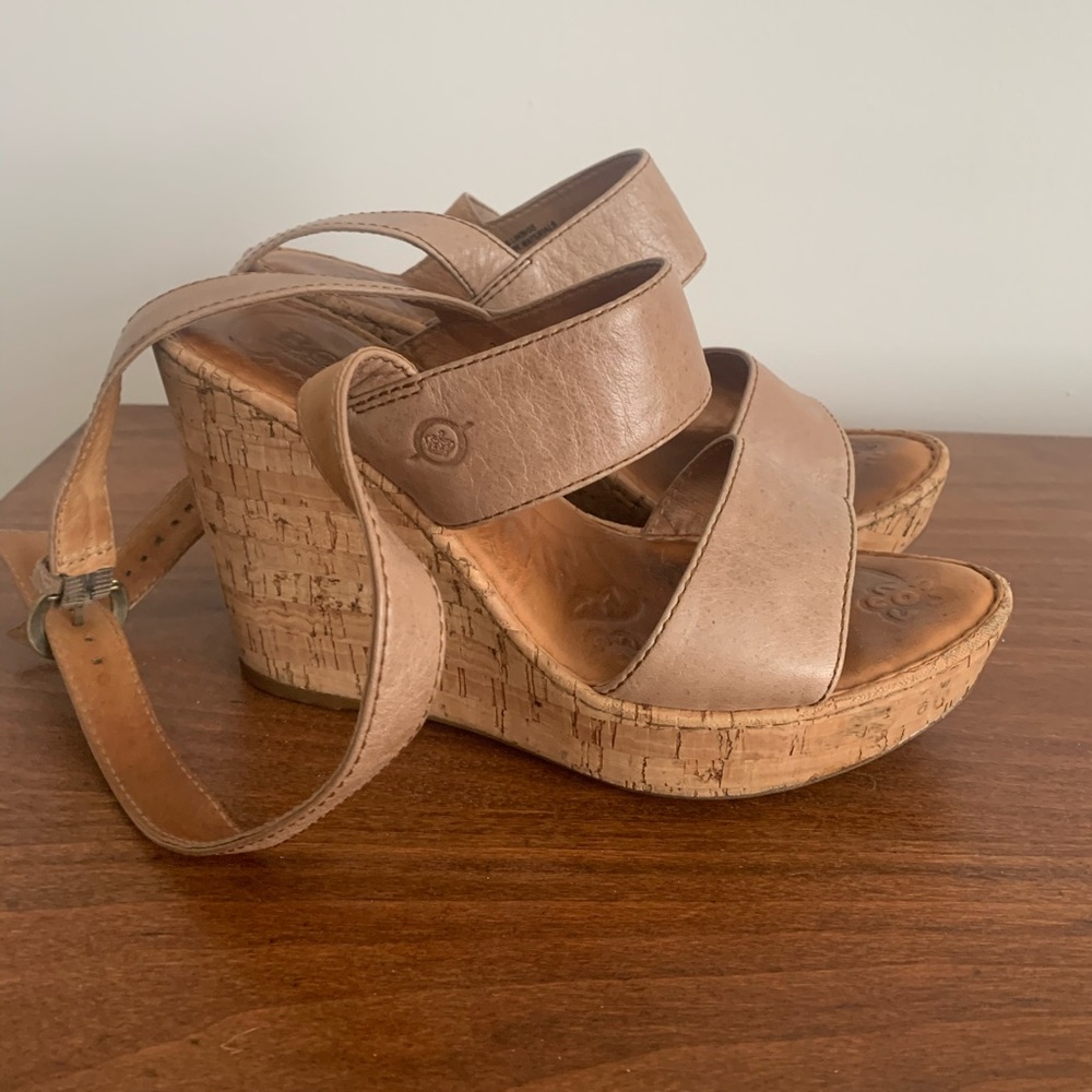 Women’s Born Corn Wedges Ankle Strap Size 7